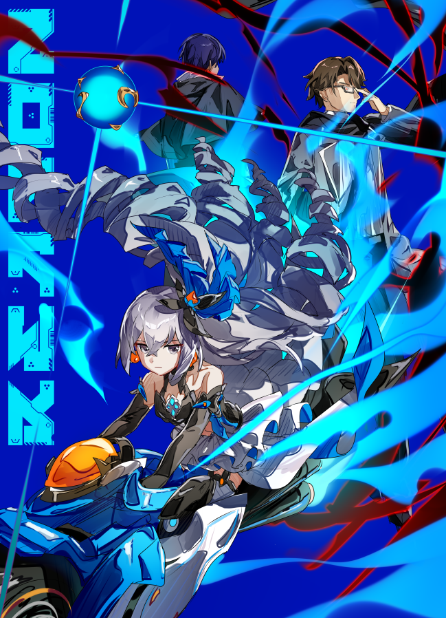 bronya zaychik, welt yang, and welt joyce (honkai and 1 more) drawn by grape_(grapedraws)