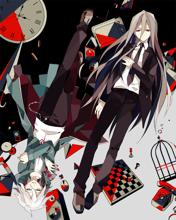 komaeda nagito and kamukura izuru (danganronpa and 1 more) drawn by himishiro