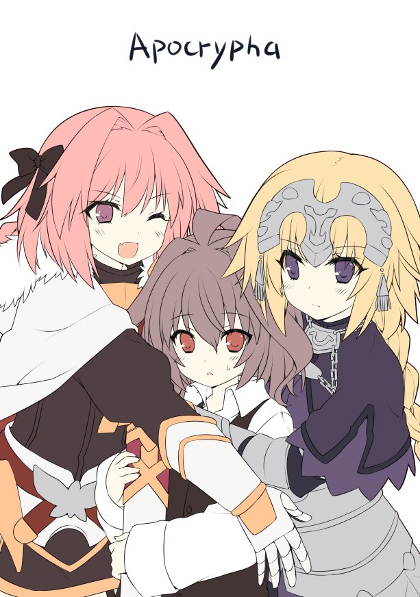 jeanne d'arc, astolfo, and sieg (fate and 1 more) drawn by shenbei_xiaoqiu