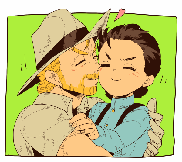 joseph joestar and kujo jotaro (jojo no kimyou na bouken and 1 more) drawn by tnaym
