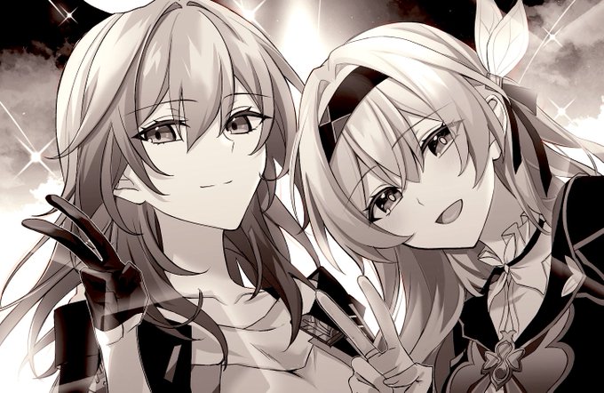 trailblazer, firefly, and stelle (honkai and 1 more) drawn by mori3_mmm
