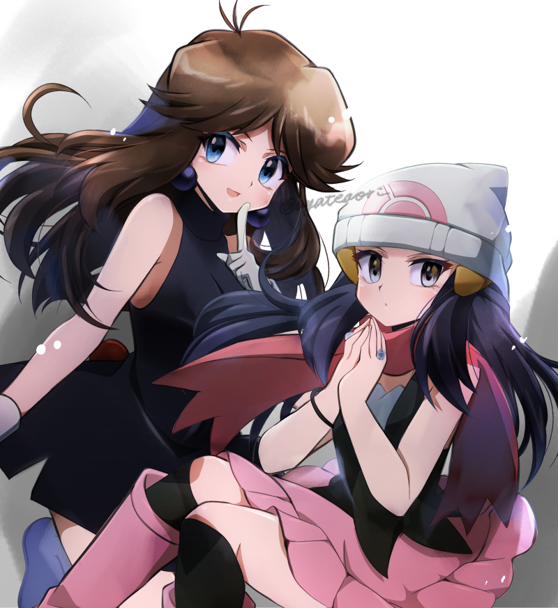 dawn and green (pokemon and 1 more) drawn by ayateaori