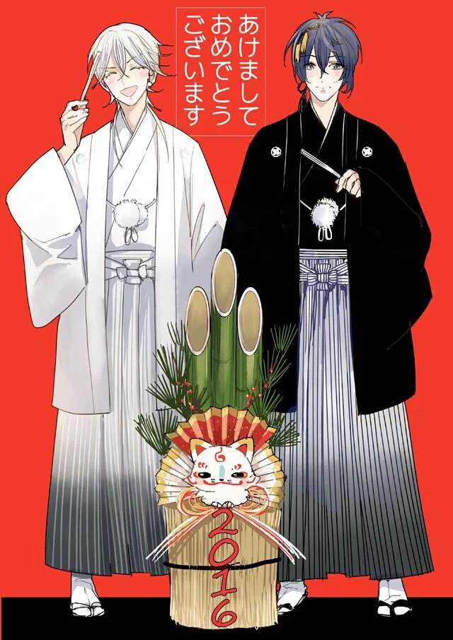 mikazuki munechika, tsurumaru kuninaga, and konnosuke (touken ranbu) drawn by nair_(mindcreator)