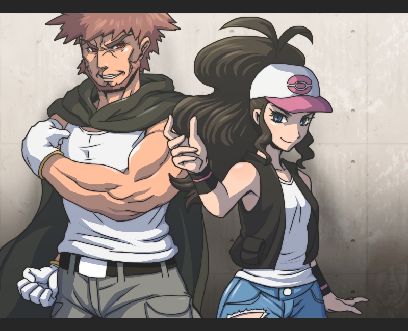 hilda and byron (pokemon and 2 more) drawn by kurii_chasuke