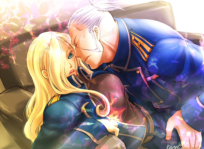 olivier mira armstrong and miles (fullmetal alchemist) drawn by ailala