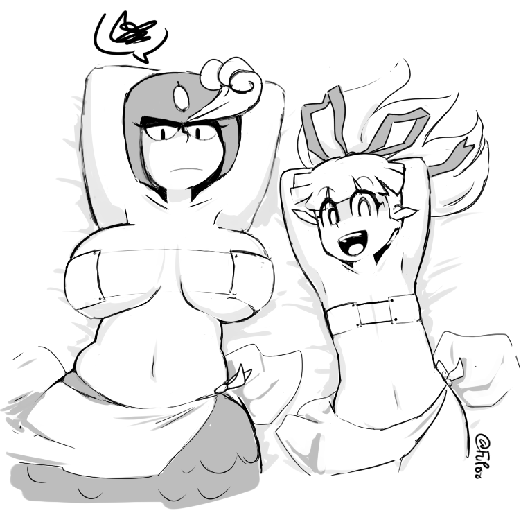 roll and splash woman (mega man and 1 more) drawn by fupoo