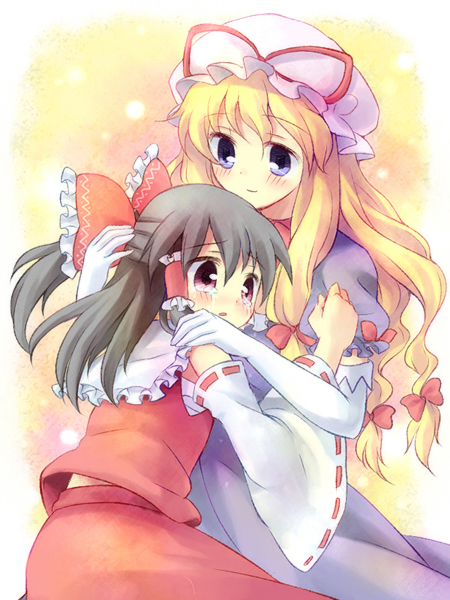 hakurei reimu and yakumo yukari (touhou) drawn by kuguri_oimo