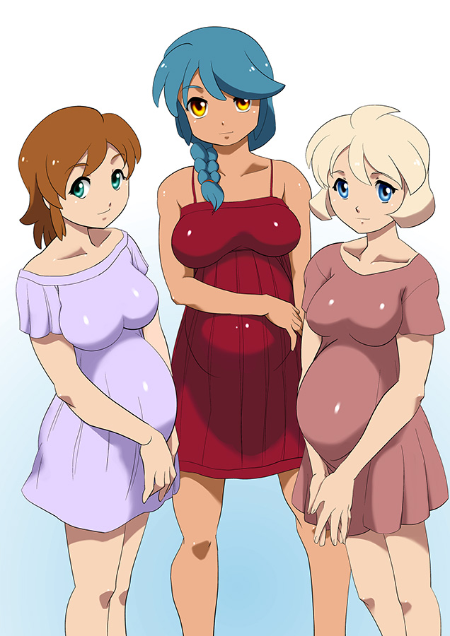 emily armond, arisa gunhale, and romary stone (gundam and 1 more) drawn by asada_okina