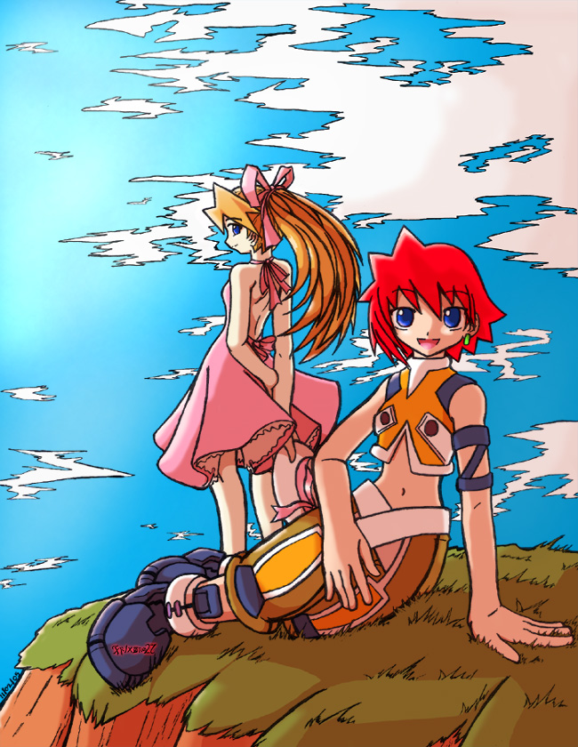 ciel and neige (mega man and 2 more) drawn by trixzro27