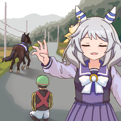 hishi miracle, tosaki keita, and danburite (umamusume and 1 more) drawn by umaajiha