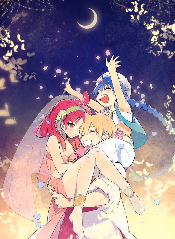 morgiana, aladdin, and alibaba saluja (magi the labyrinth of magic) drawn by tsunekawa_niwasuke