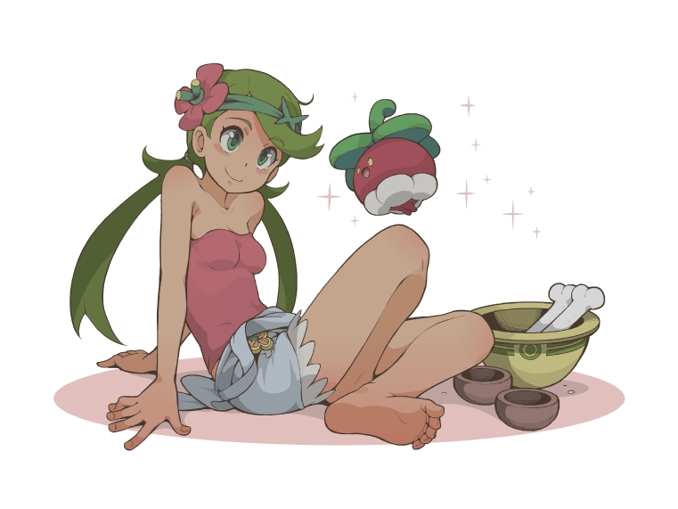 mallow and bounsweet (pokemon and 1 more) drawn by daradara_panda