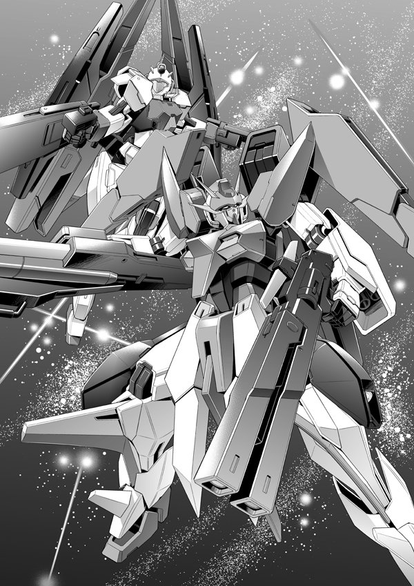 gundam arios and gn archer (gundam and 1 more) drawn by motonaga_hiroya