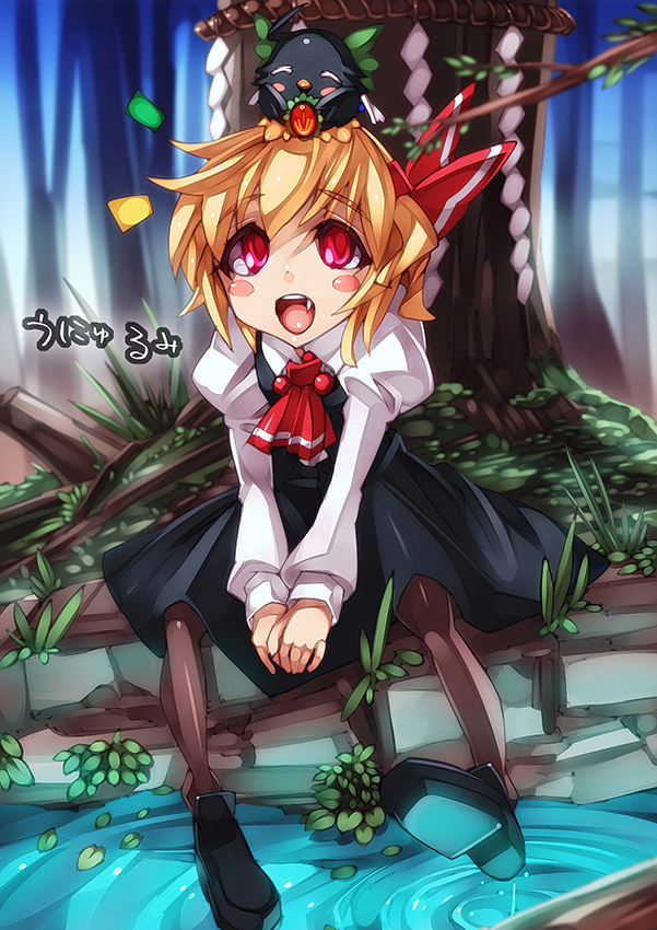 rumia and reiuji utsuho (touhou) drawn by mk-5