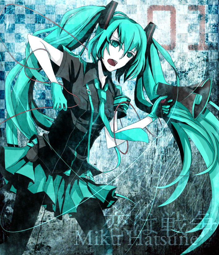 hatsune miku (vocaloid and 1 more) drawn by meuyi
