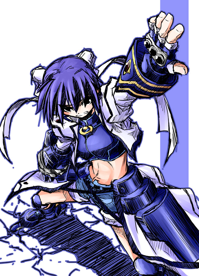 subaru nakajima, revolver knuckle, and mach caliber (lyrical nanoha and 1 more) drawn by yuuka_(o.t.kingdom)