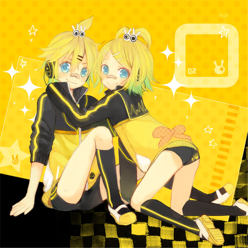 kagamine rin and kagamine len (vocaloid and 2 more) drawn by suzushiro_haru