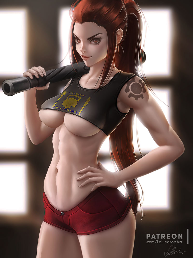 brigitte (overwatch and 1 more) drawn by lolliedrop