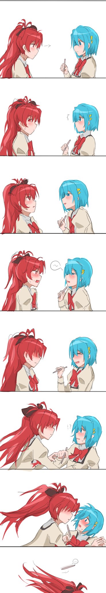 miki sayaka and sakura kyoko (mahou shoujo madoka magica) drawn by aliexi
