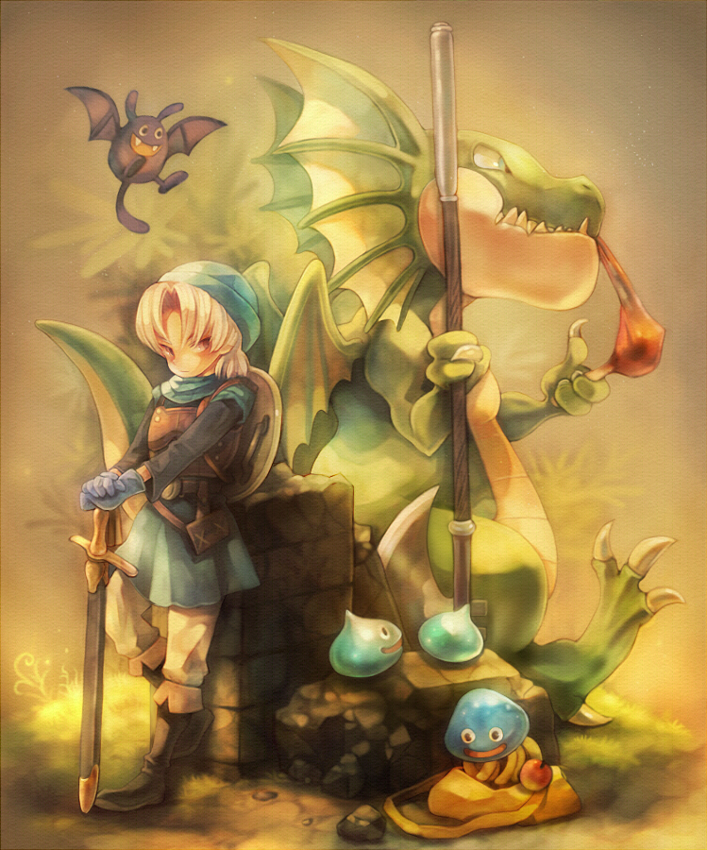 slime, healslime, dracky, terry, and drango (dragon quest and 1 more) drawn by sui_(petit_comet)