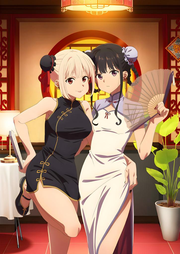 nishikigi chisato and inoue takina (lycoris recoil)