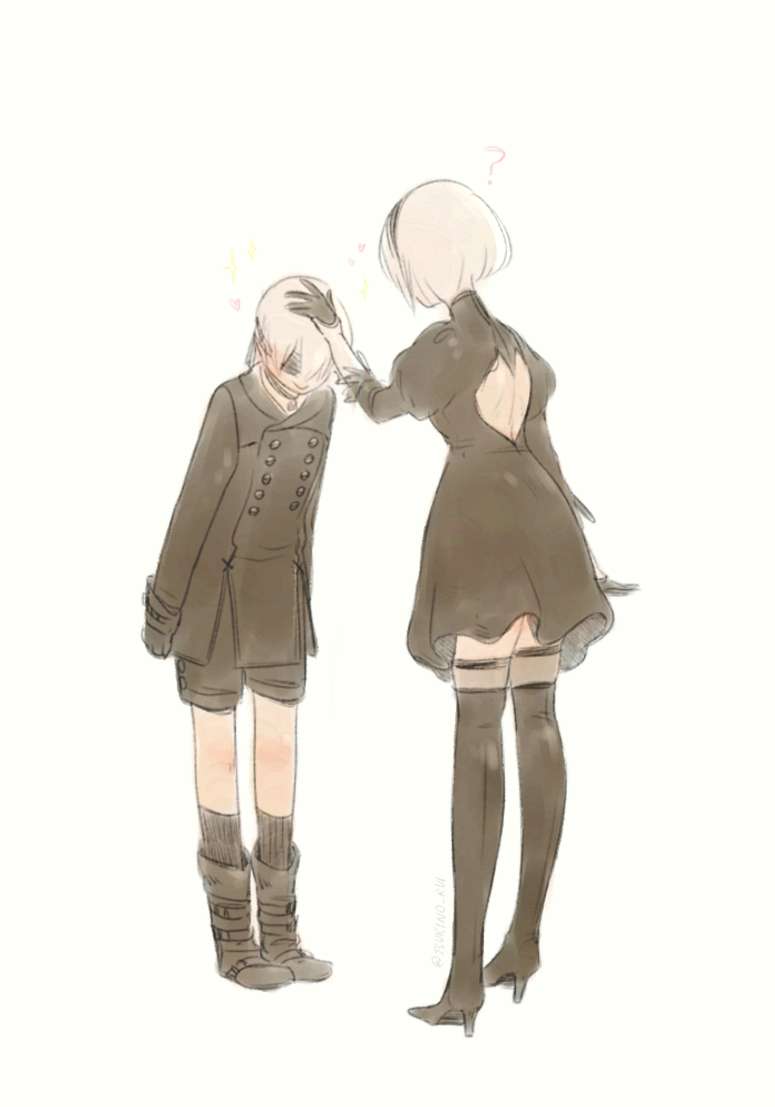 2b and 9s (nier and 1 more) drawn by rui_(ruiaes)
