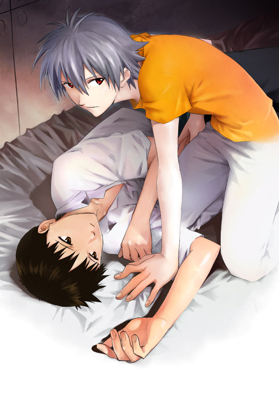 ikari shinji and nagisa kaworu (neon genesis evangelion) drawn by magari_kouji
