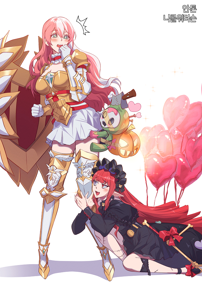 female mage, knight, enchantress, lightbringer, and hecate (dungeon and fighter) drawn by kasy