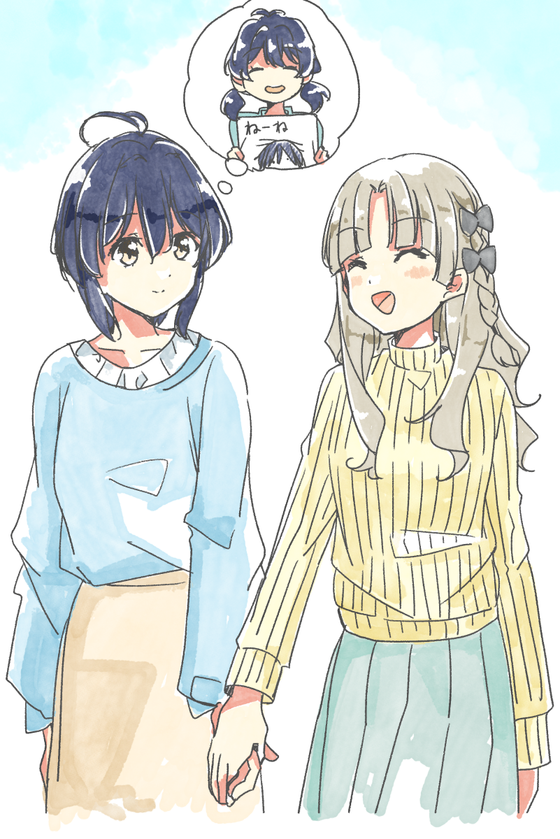 takigawa miu, nagamine kaede, and takigawa haru (22/7) drawn by trefle_r