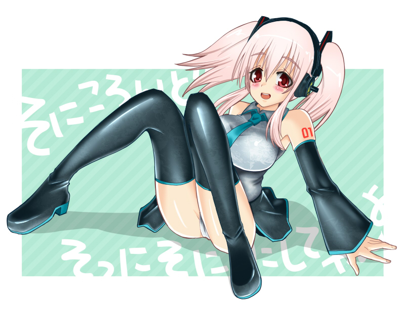 hatsune miku and super sonico (vocaloid and 1 more) drawn by ichi/mine