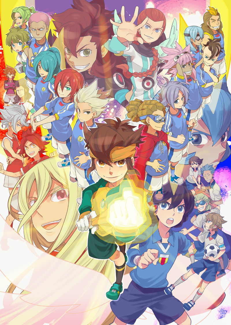 kazemaru ichirouta, afuro terumi, endou mamoru, fubuki shirou, kidou yuuto, and 19 more (inazuma eleven) drawn by mooh