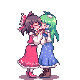 hakurei reimu and kochiya sanae (touhou) drawn by kyako_youkan