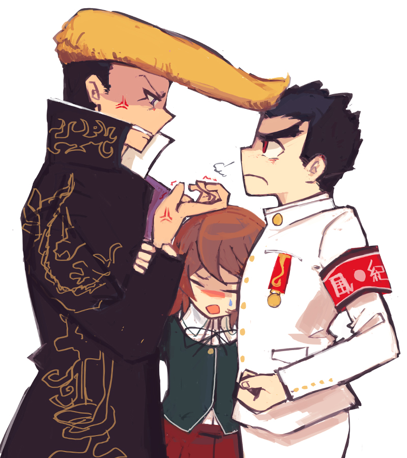 fujisaki chihiro, ishimaru kiyotaka, and owada mondo (danganronpa and 1 more) drawn by aida_(jmrtmt)