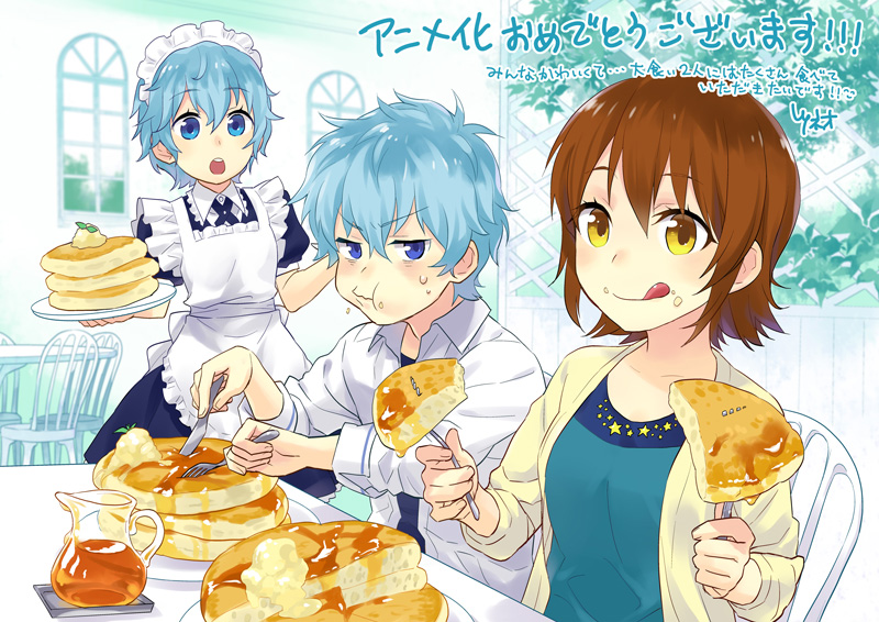 odagiri futaba, tsuji sasame, and tsuji hajime (sansha san'you) drawn by tsuneo_(kaijou_noumu)