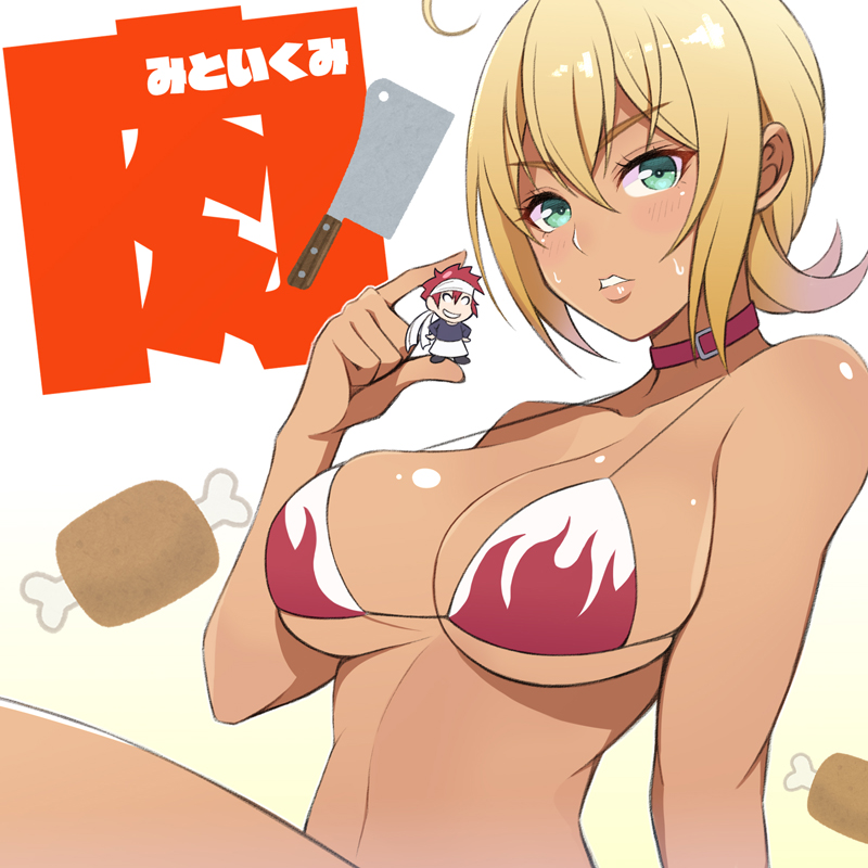 yukihira souma and mito ikumi (shokugeki no souma) drawn by konishiki_(52siki)