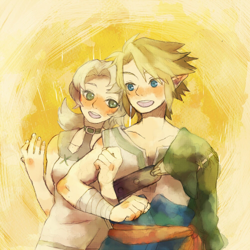 link and ilia (the legend of zelda and 1 more) drawn by kutta