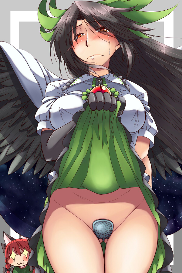 kaenbyou rin and reiuji utsuho (touhou) drawn by kurozako