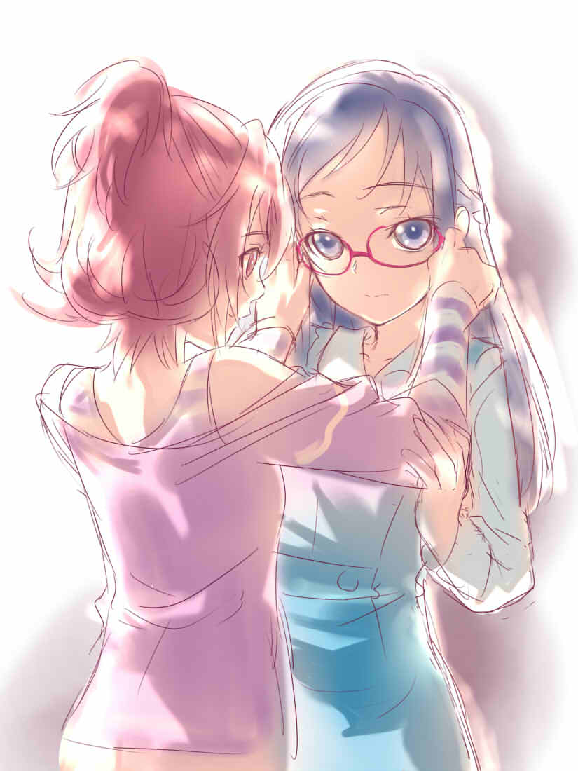 hishikawa rikka and aida mana (precure and 1 more) drawn by dodai_shouji
