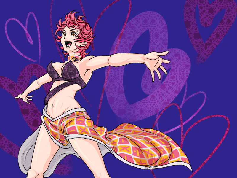 trish una (jojo no kimyou na bouken and 1 more) drawn by kabusumisu