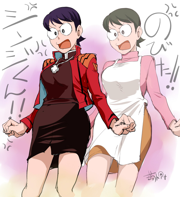 katsuragi misato, mitsuishi kotono, and nobi tamako (neon genesis evangelion and 1 more) drawn by kon-kit