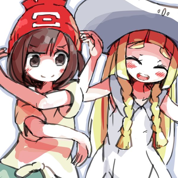 lillie and selene (pokemon and 1 more) drawn by q_jitsu