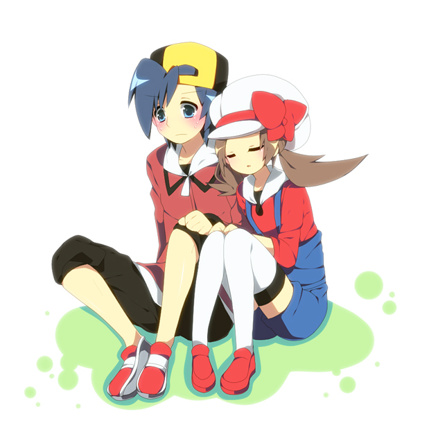 ethan and lyra (pokemon and 1 more) drawn by soranagi