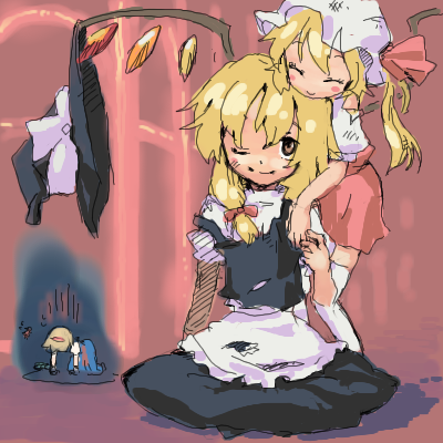 kirisame marisa, flandre scarlet, and alice margatroid (touhou) drawn by nametake