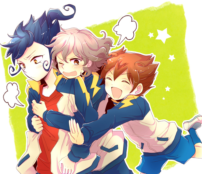 shindou takuto, matsukaze tenma, and tsurugi kyousuke (inazuma eleven and 1 more) drawn by racotta