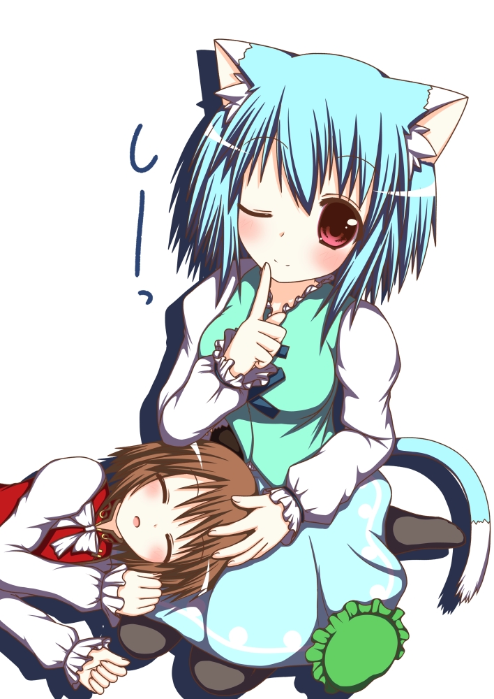 chen and tatara kogasa (touhou) drawn by hestia_(neko_itachi)
