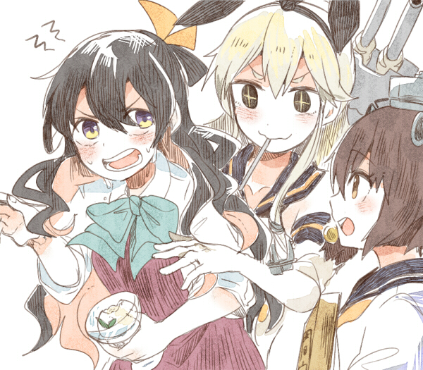 shimakaze, yukikaze, rensouhou-chan, and naganami (kantai collection) drawn by itomugi-kun