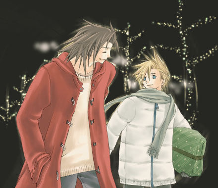 cloud strife and zack fair (final fantasy and 1 more) drawn by rendezvous