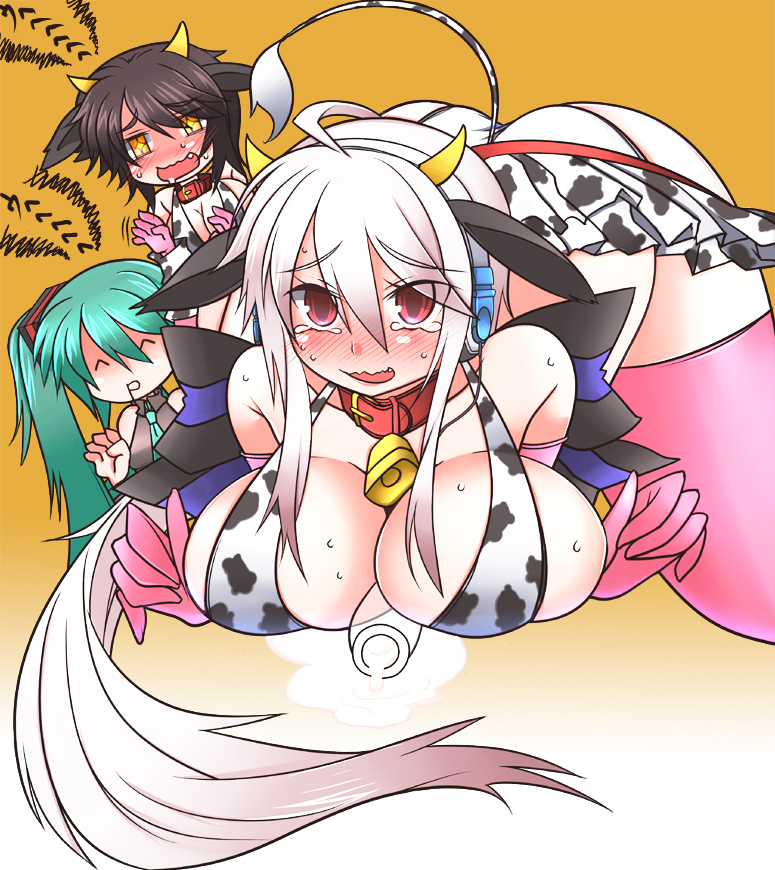 hatsune miku, yowane haku, and oikawa shizuku (idolmaster and 2 more) drawn by niwakaame_(amayadori)