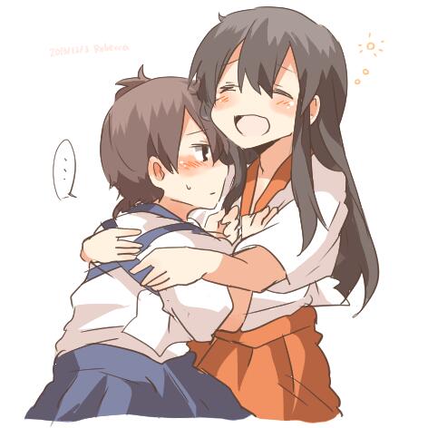 kaga and akagi (kantai collection) drawn by rebecca_(keinelove)