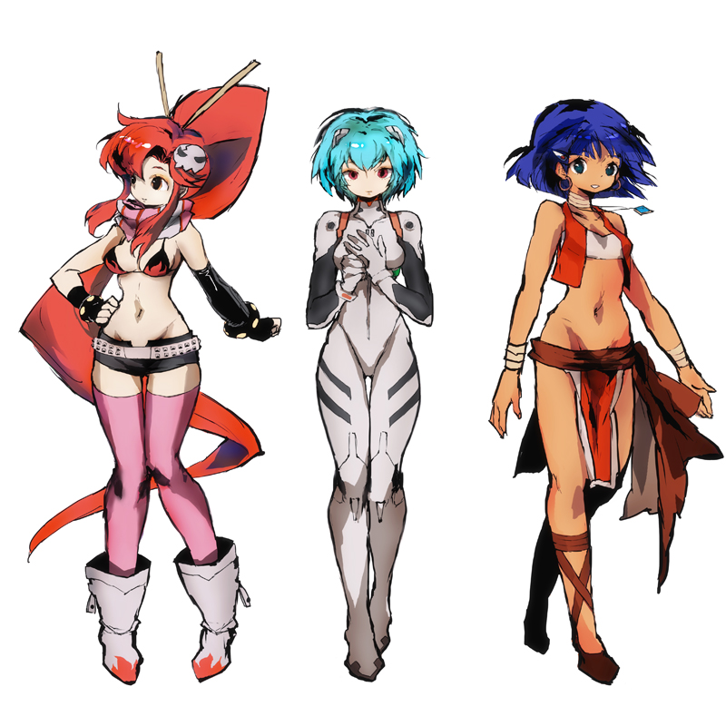 ayanami rei, yoko littner, and nadia la arwall (neon genesis evangelion and 3 more) drawn by komaki_megumi